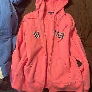 Bubblegum pink HILFIGER vintage 2000s zip up hoodie